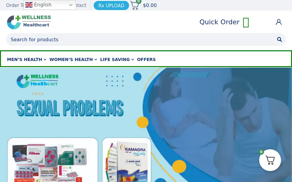 Screenshot of wellnesshealthcart.com