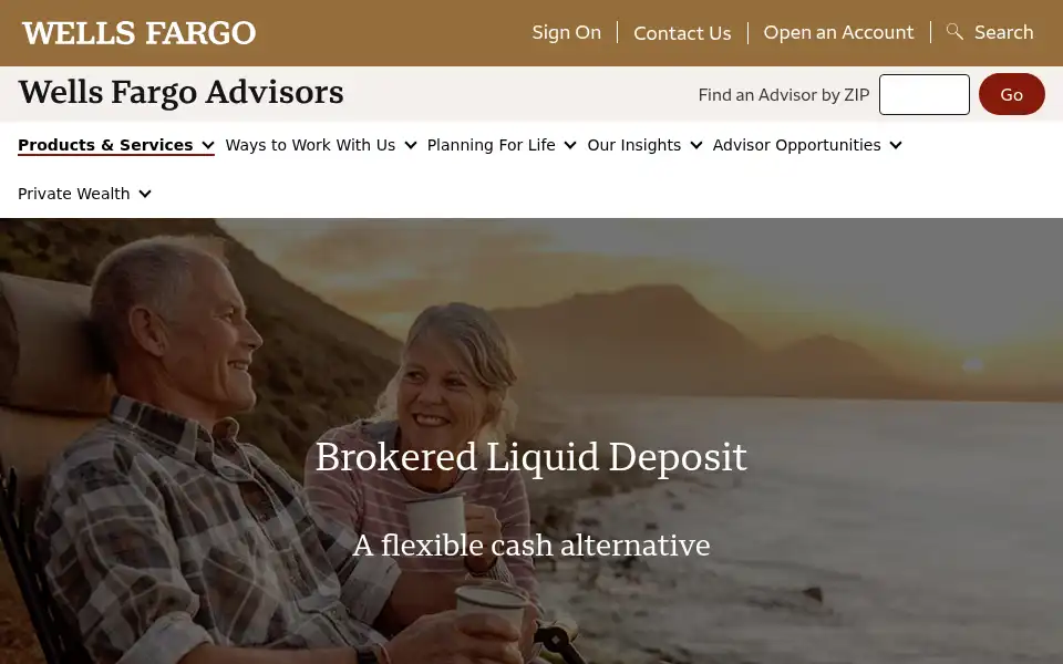 Screenshot of wellsfargoadvisors.com