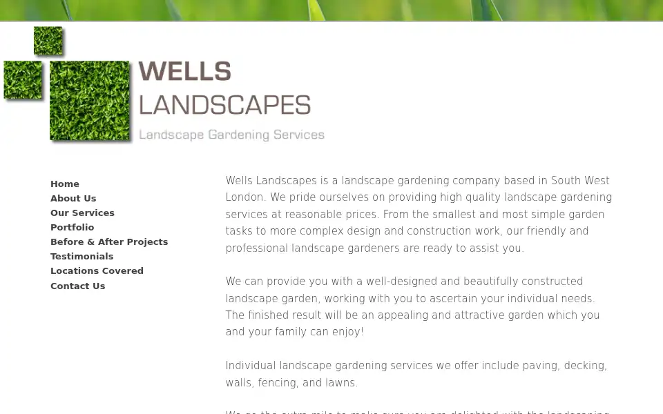 Screenshot of wellslandscapes.co.uk