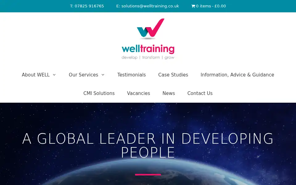 Screenshot of welltraining.co.uk