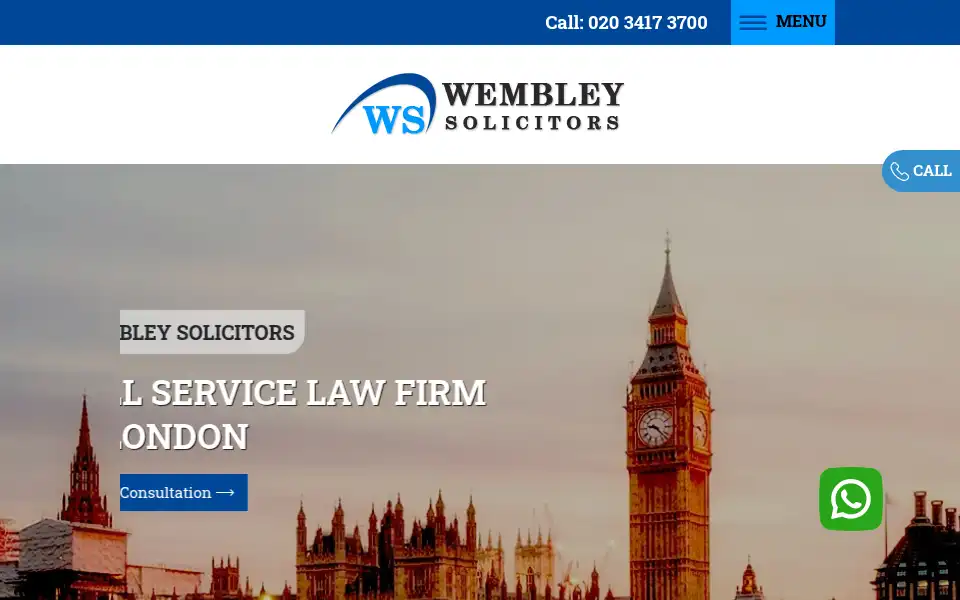 Screenshot of wembleysolicitors.com