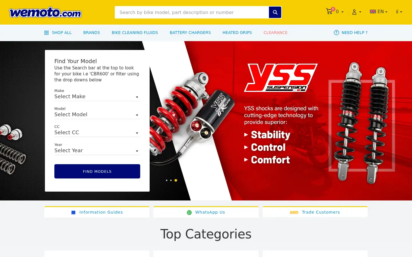 Screenshot of wemoto.com