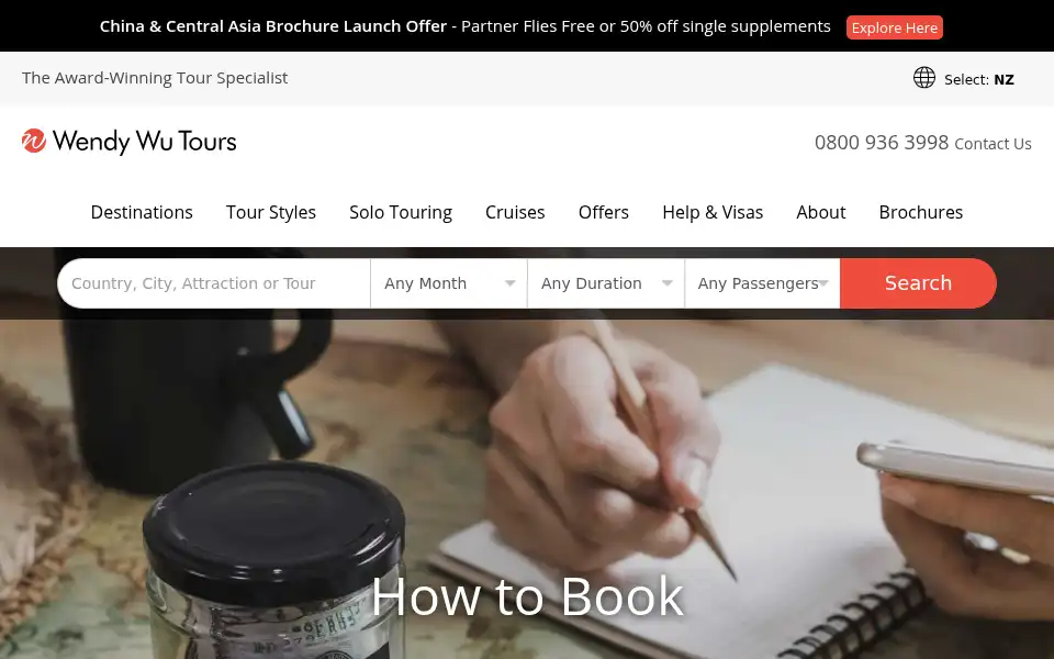 Screenshot of wendywutours.co.nz
