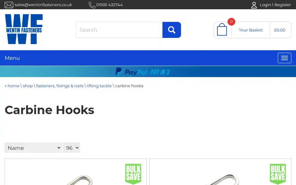 Screenshot of wentinfasteners.co.uk