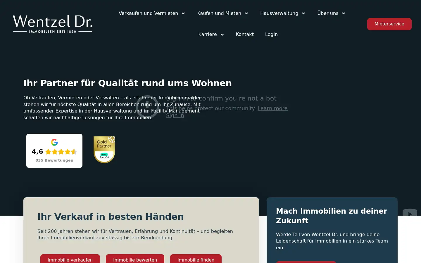 Screenshot of wentzel-dr.de