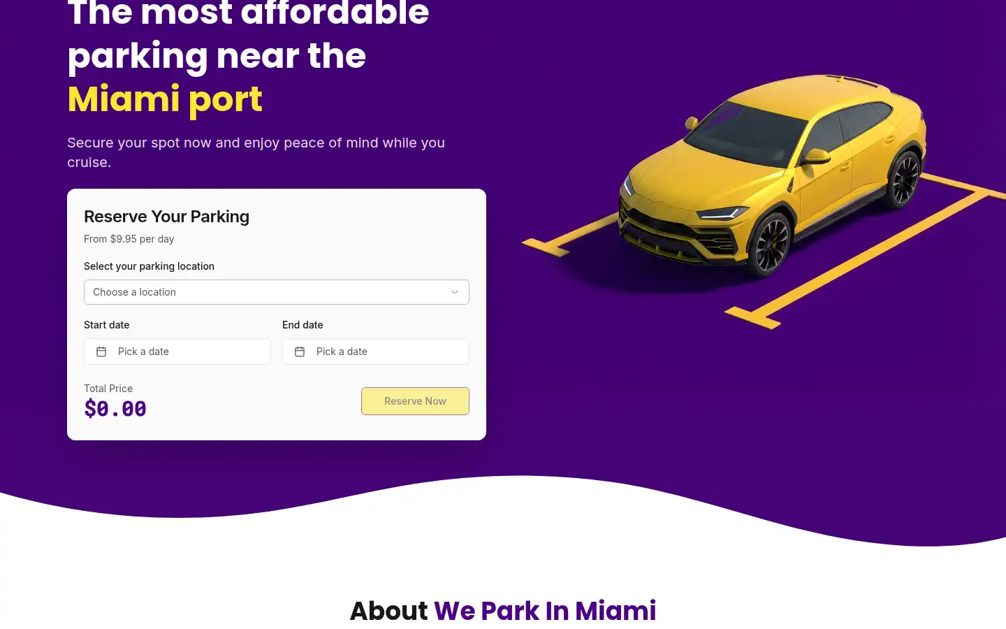 Screenshot of weparkinmiami.com