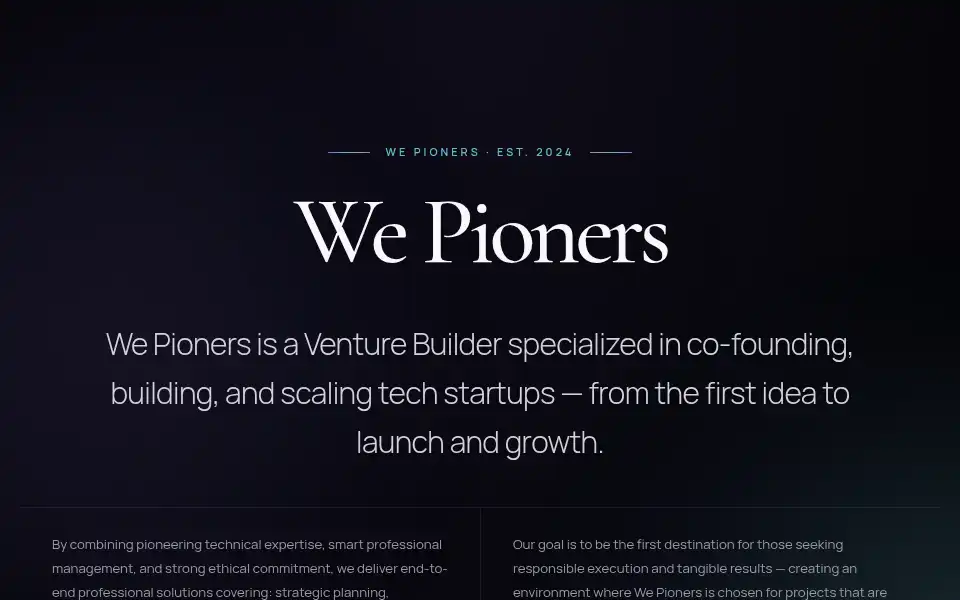 Screenshot of wepioners.com