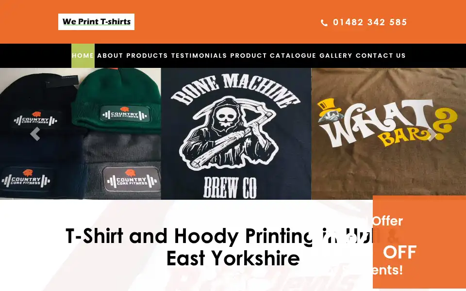 Screenshot of weprint-tshirts.co.uk
