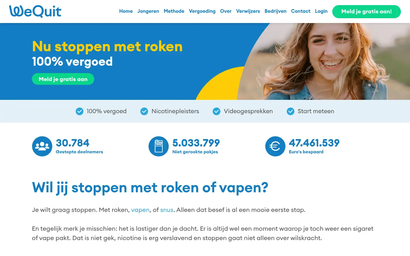 Screenshot of wequit.nl