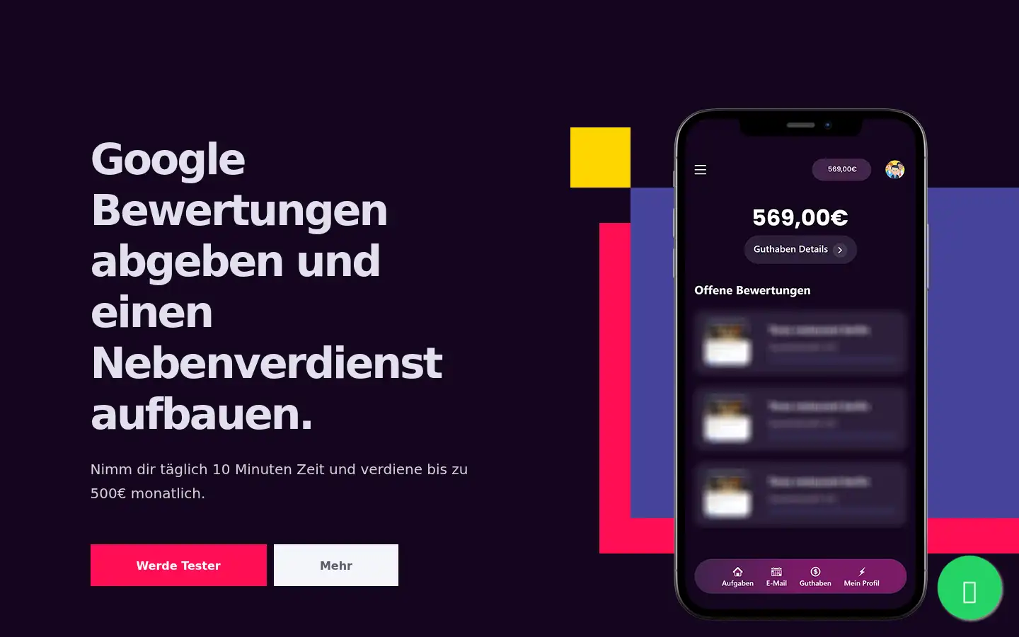 Screenshot of werdetester.de