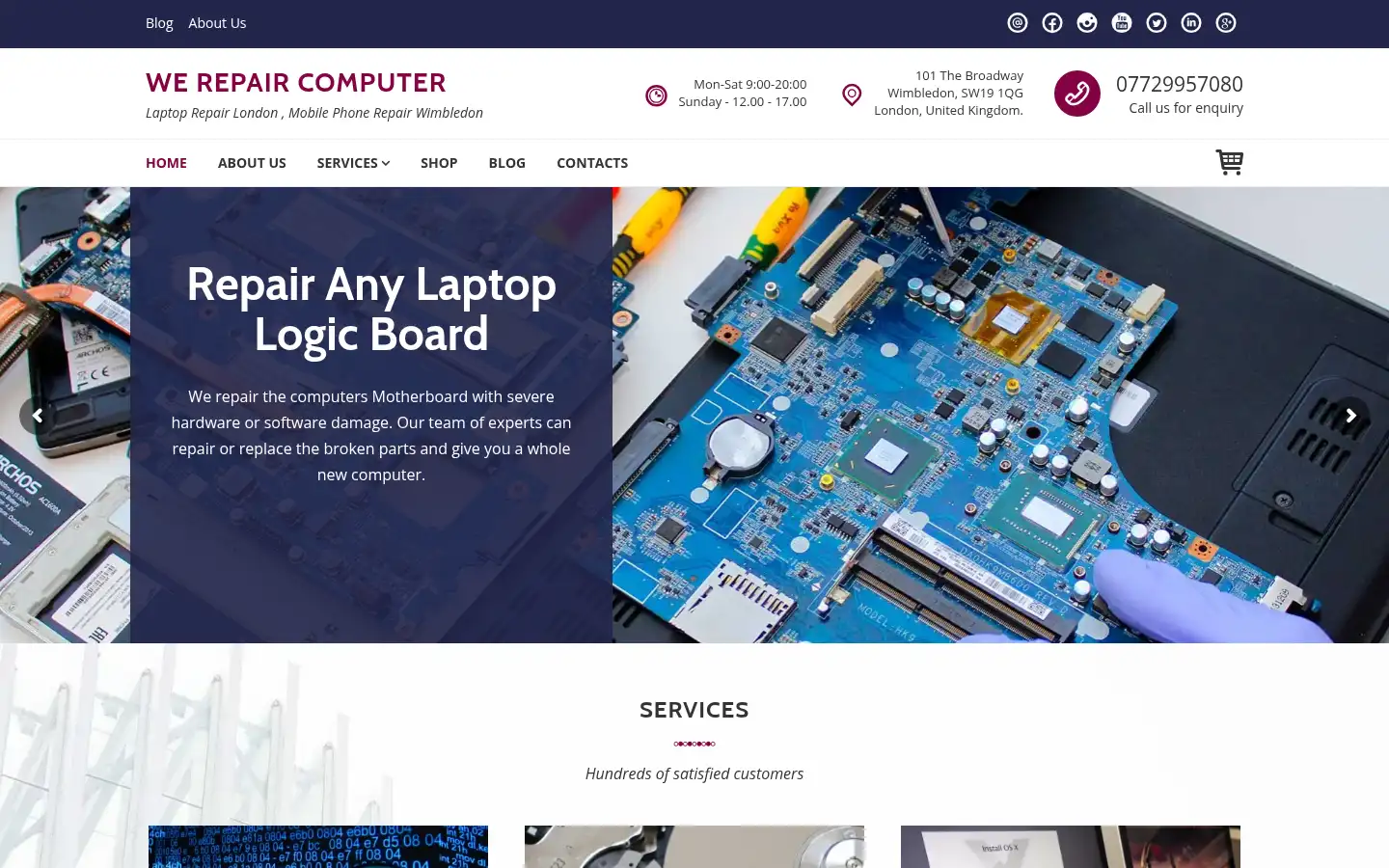 Screenshot of werepaircomputer.com