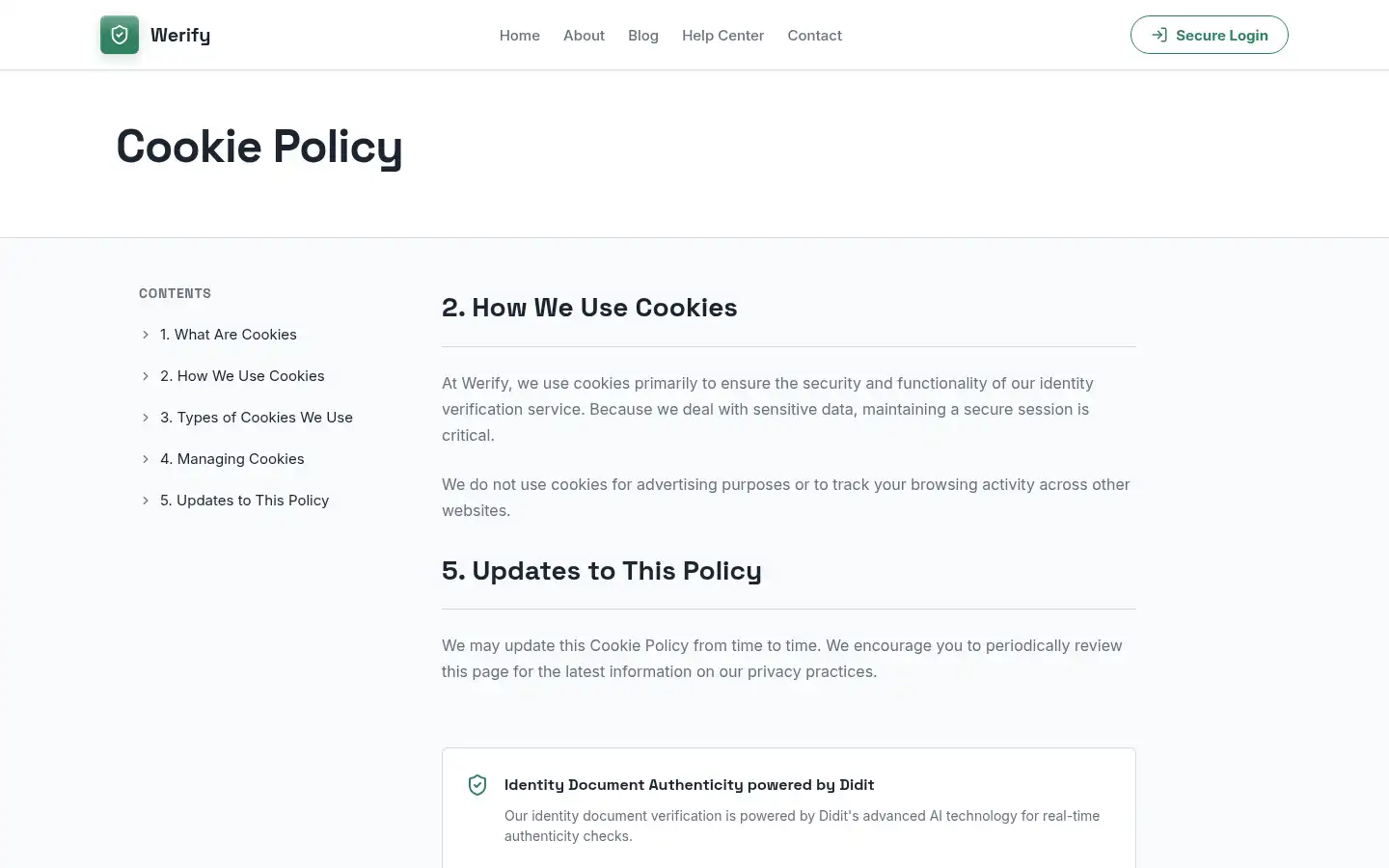 Screenshot of werify.co.uk
