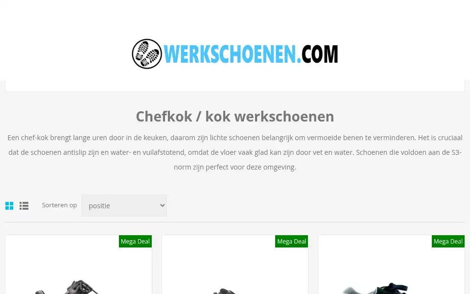 Screenshot of werkschoenen.com