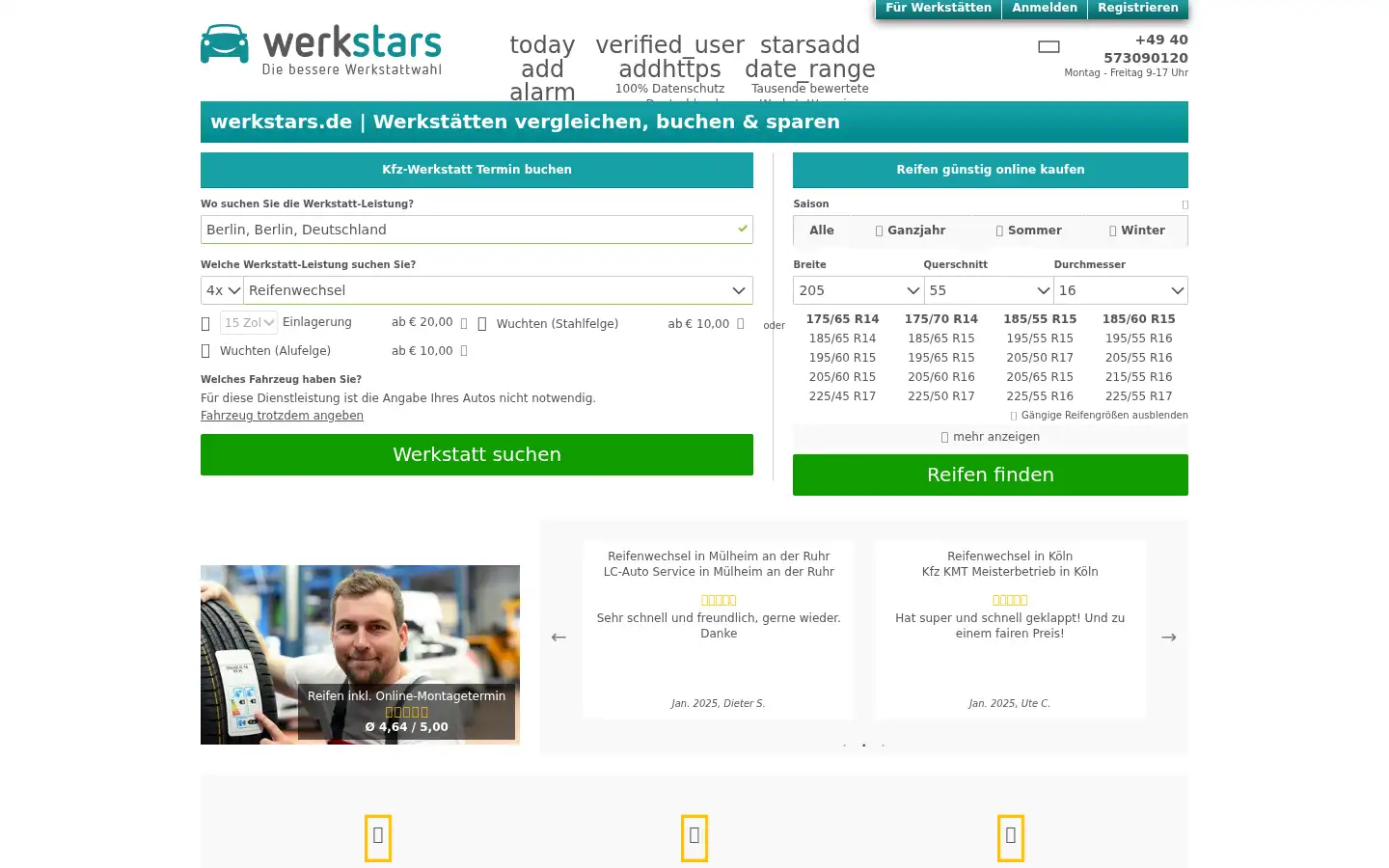 Screenshot of werkstars.de