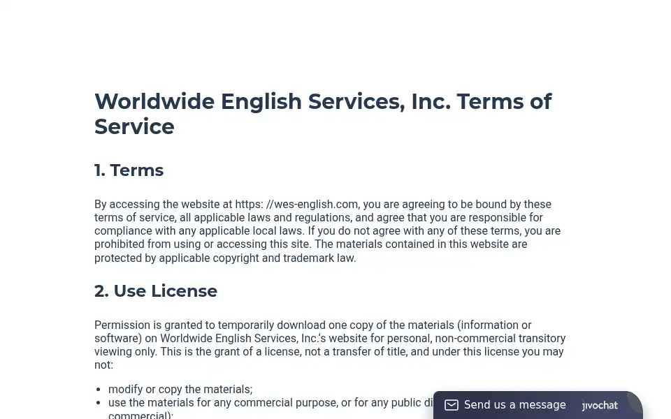 Screenshot of wes-english.com