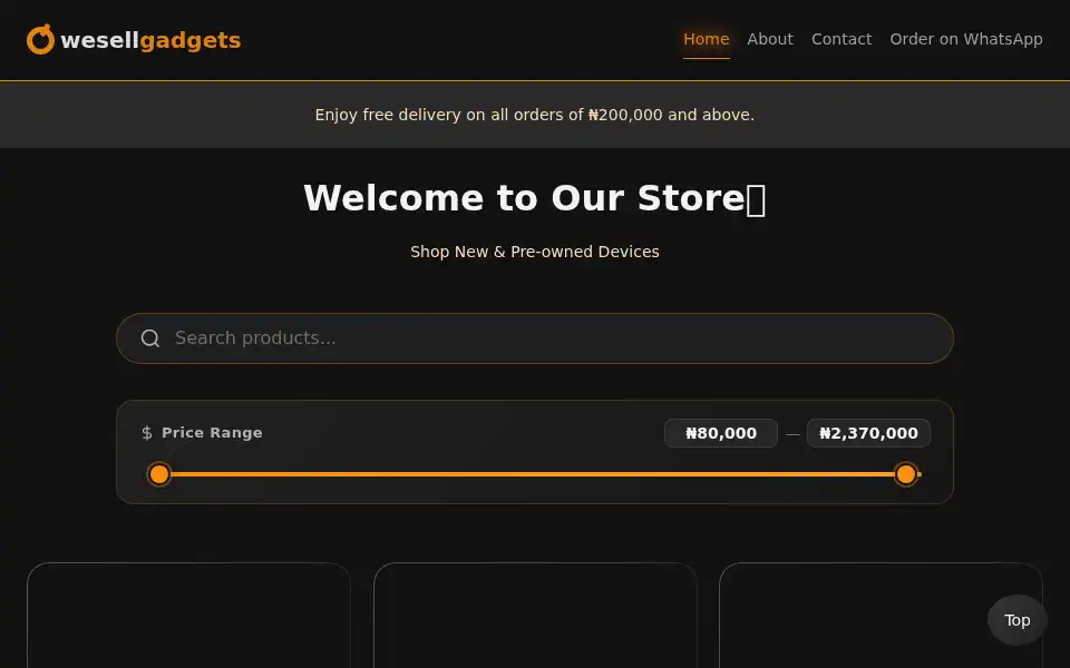 Screenshot of wesellgadgetsng.com