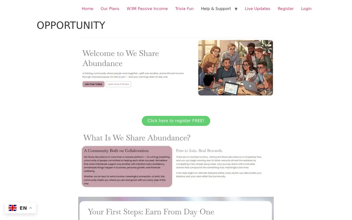Screenshot of weshareabundance.com