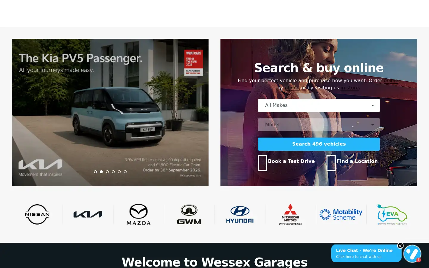 Screenshot of wessexgarages.com