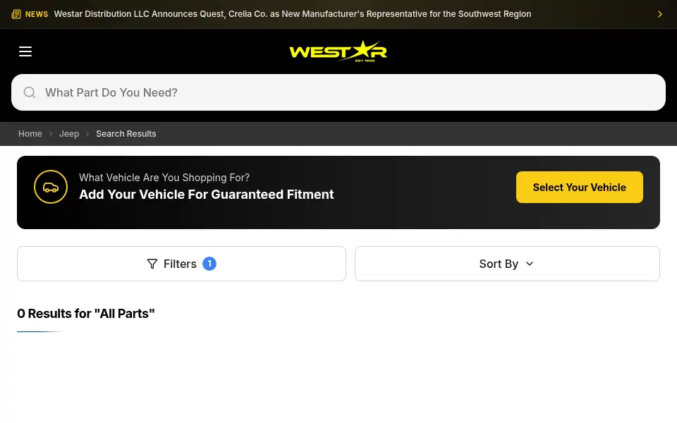 Screenshot of westarauto.com