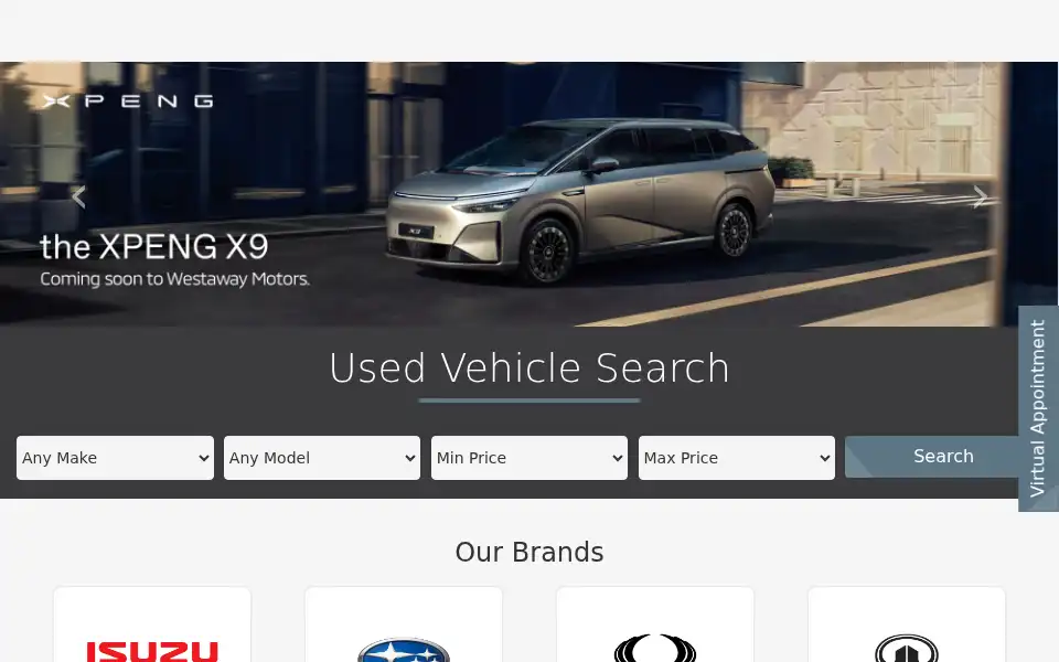 Screenshot of westawaymotors.co.uk