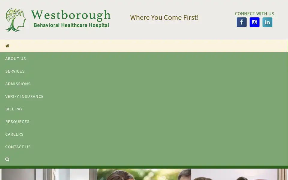Screenshot of westboroughbehavioral.com