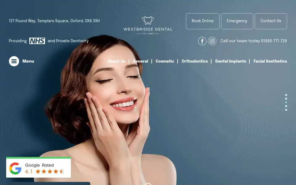 Screenshot of westbridgedental.co.uk