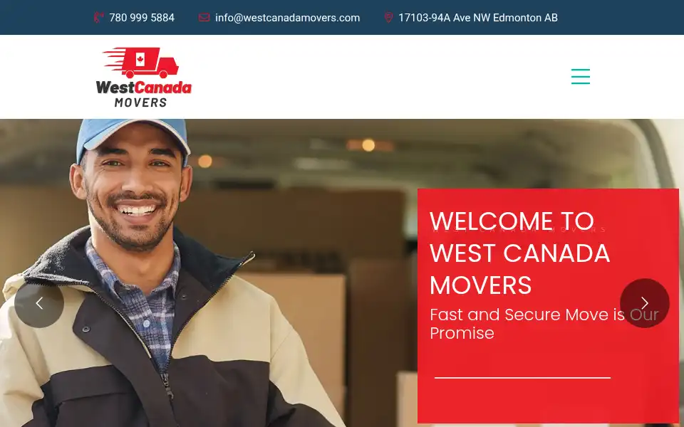 Screenshot of westcanadamovers.com