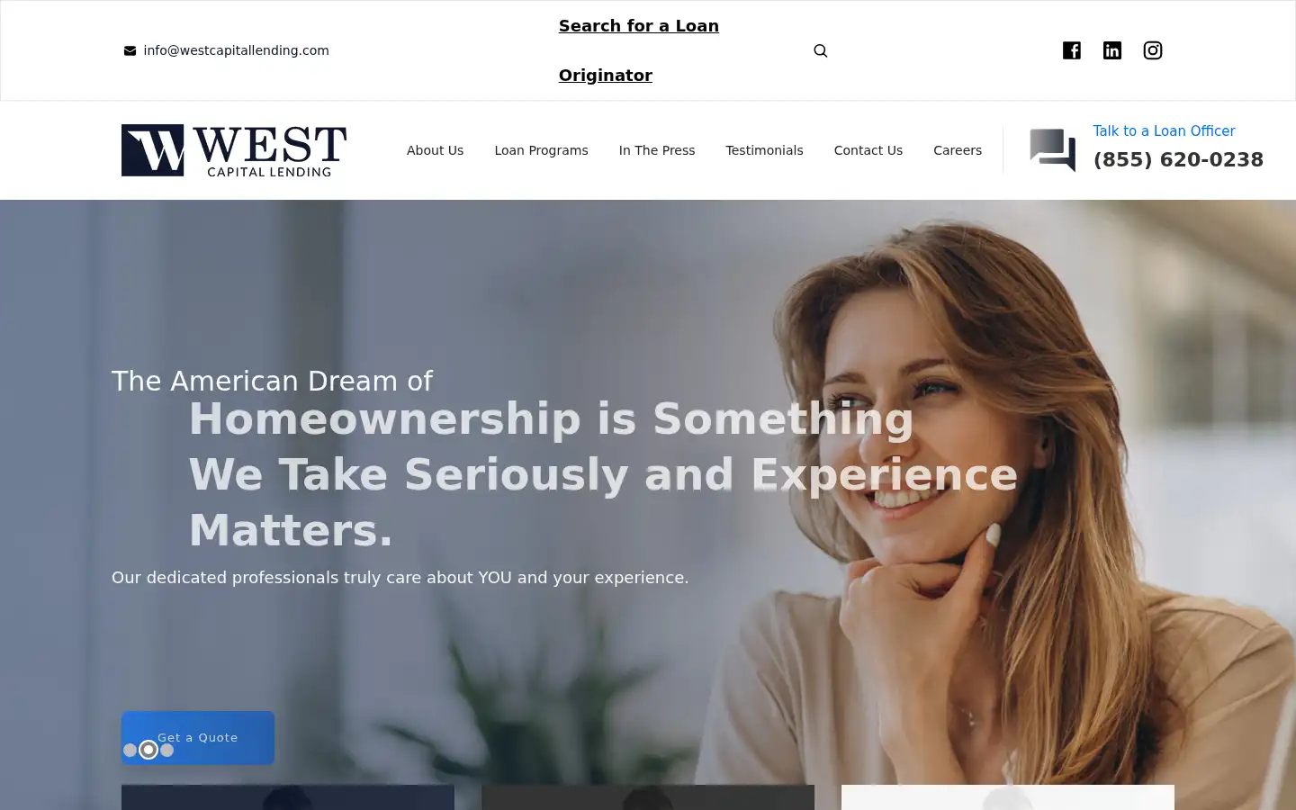Screenshot of westcapitallending.com