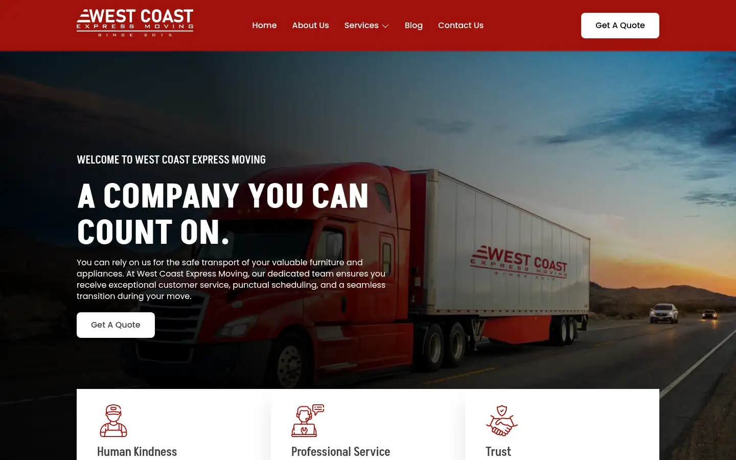 Screenshot of westcoastexpressmoving.com