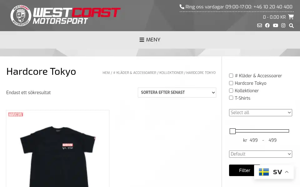 Screenshot of westcoastmotorsport.se