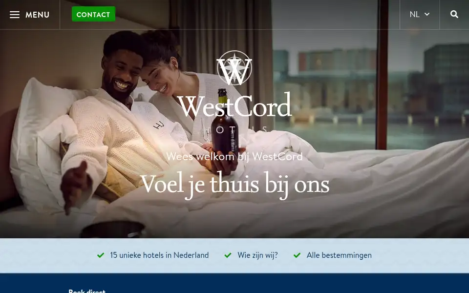 Screenshot of westcordhotels.nl
