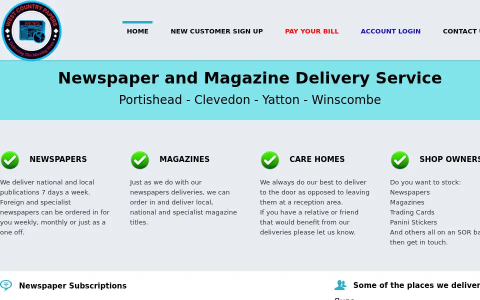 Screenshot of westcountrypapers.co.uk