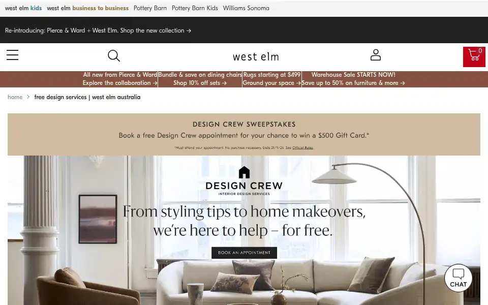 Screenshot of westelm.com.au