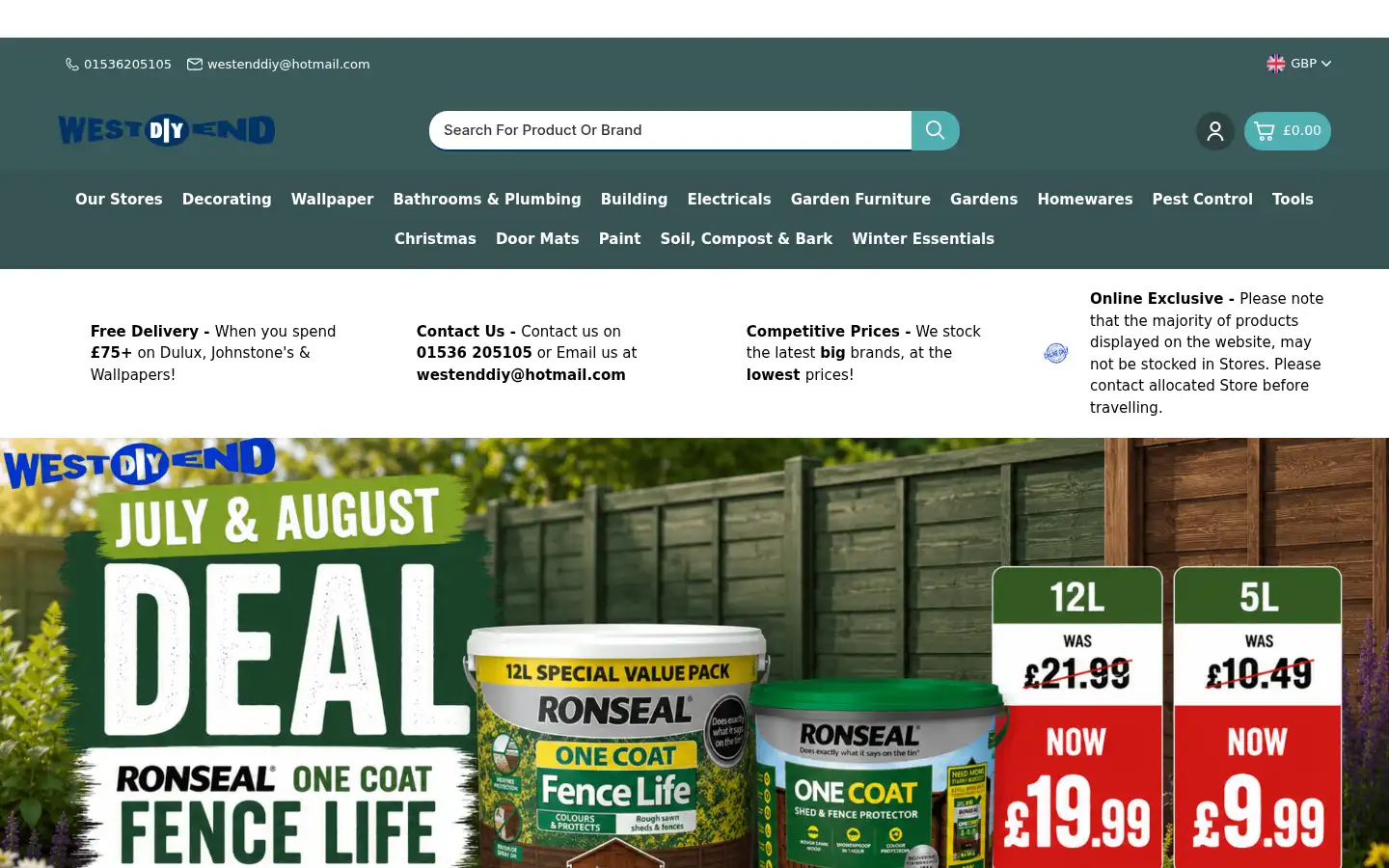 Screenshot of westenddiy.co.uk