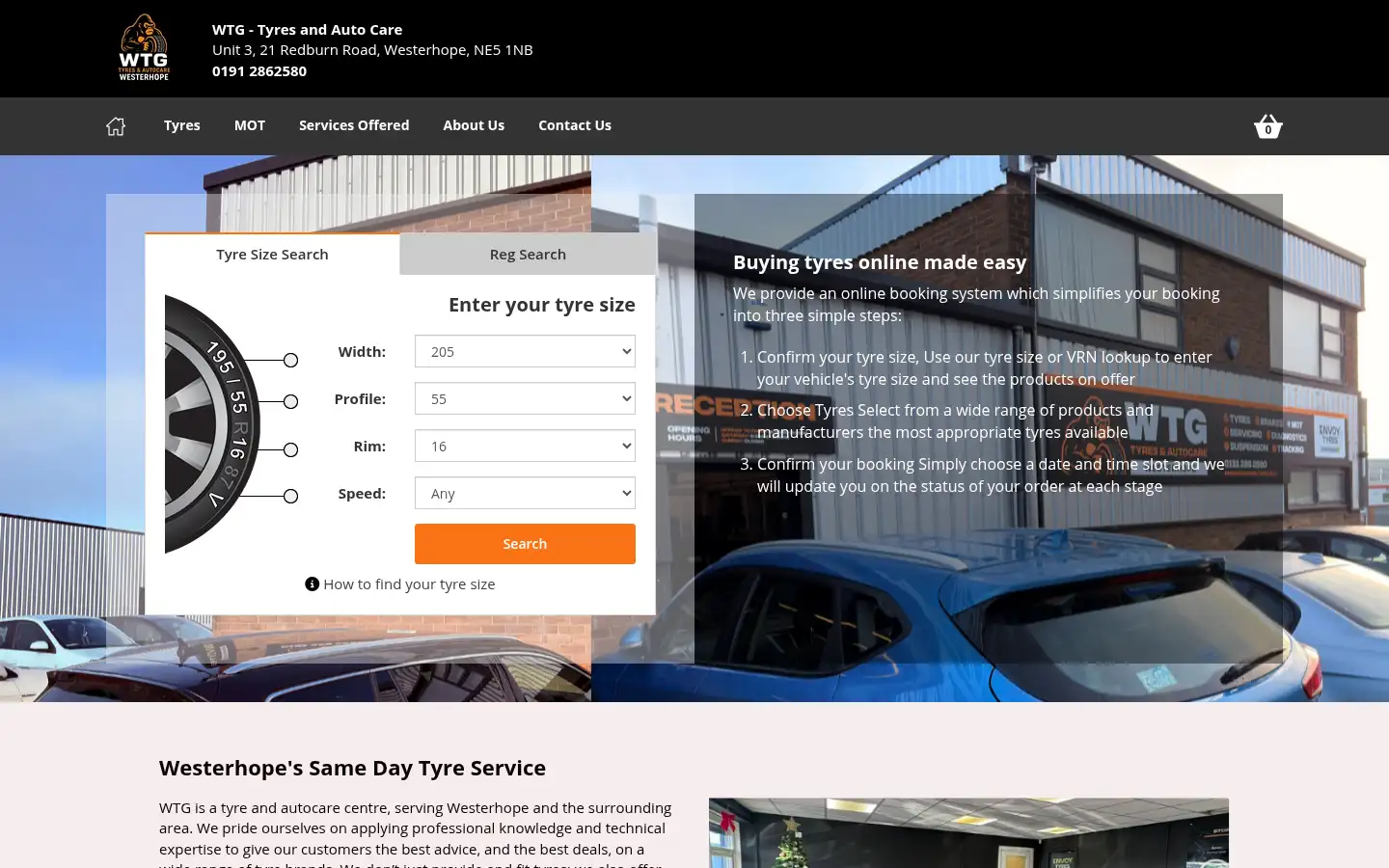 Screenshot of westerhope-tyres.co.uk