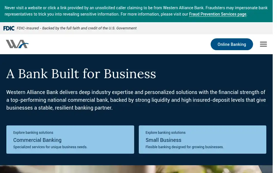 Screenshot of westernalliancebancorporation.com