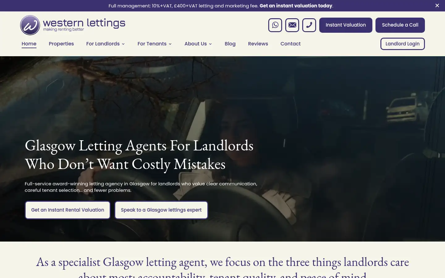 Screenshot of westernlettings.co.uk