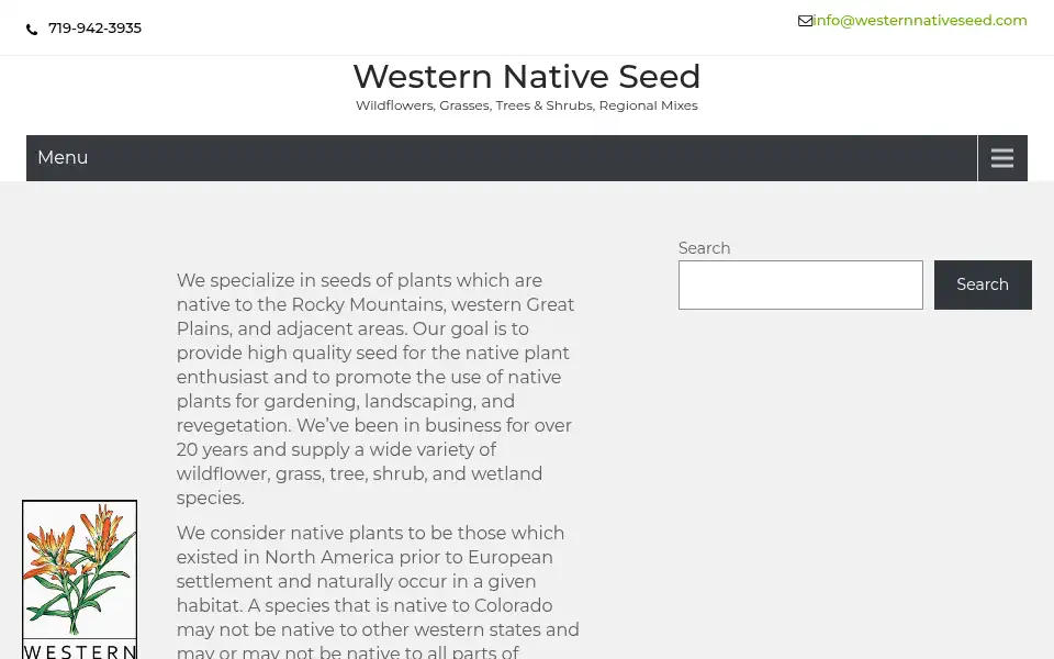 Screenshot of westernnativeseed.com