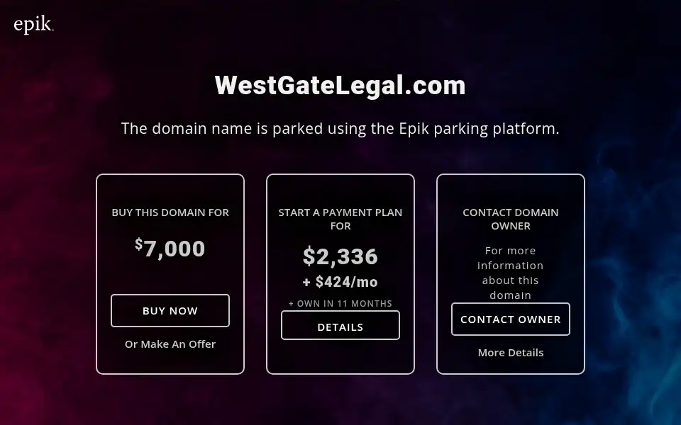 Screenshot of westgatelegal.com