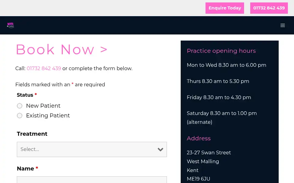 Screenshot of westmallingdental.co.uk