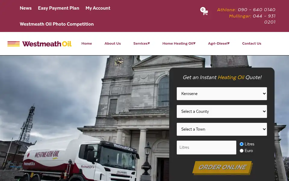 Screenshot of westmeathoil.ie