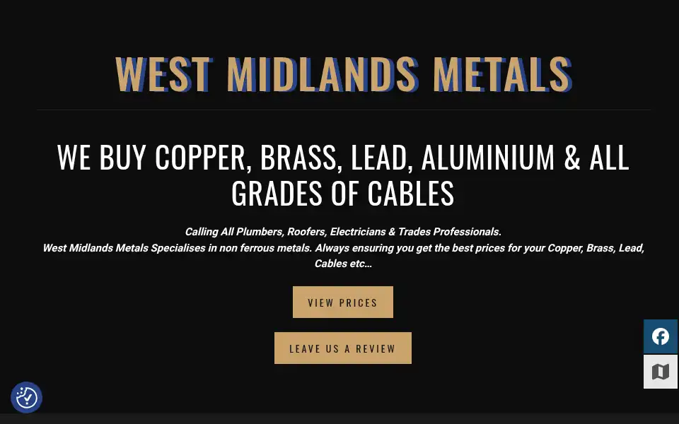 Screenshot of westmidlandsmetals.co.uk