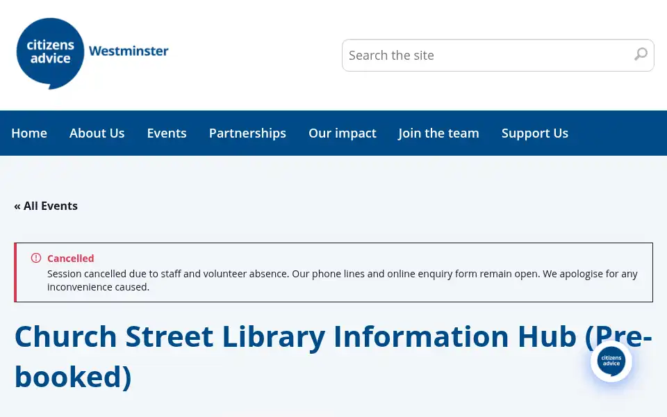 Screenshot of westminstercab.org.uk