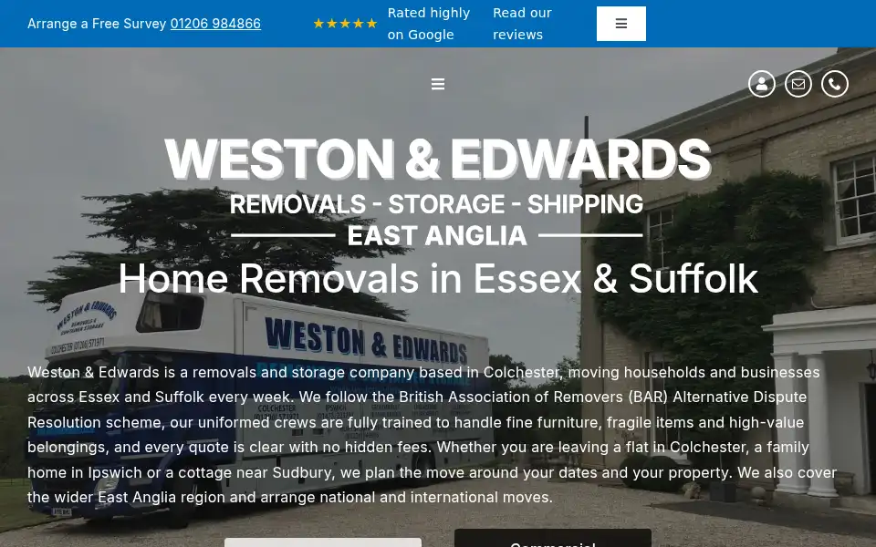 Screenshot of weston-edwards-eastanglia.co.uk