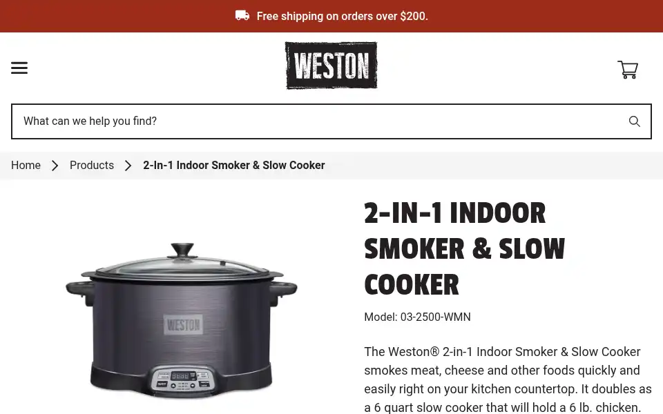 Screenshot of westonbrands.com