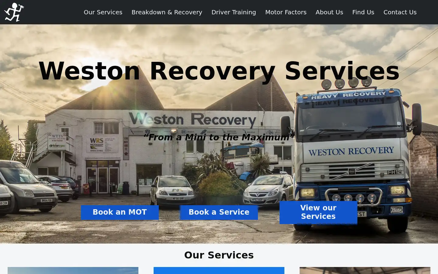 Screenshot of westonrecoveryservices.com