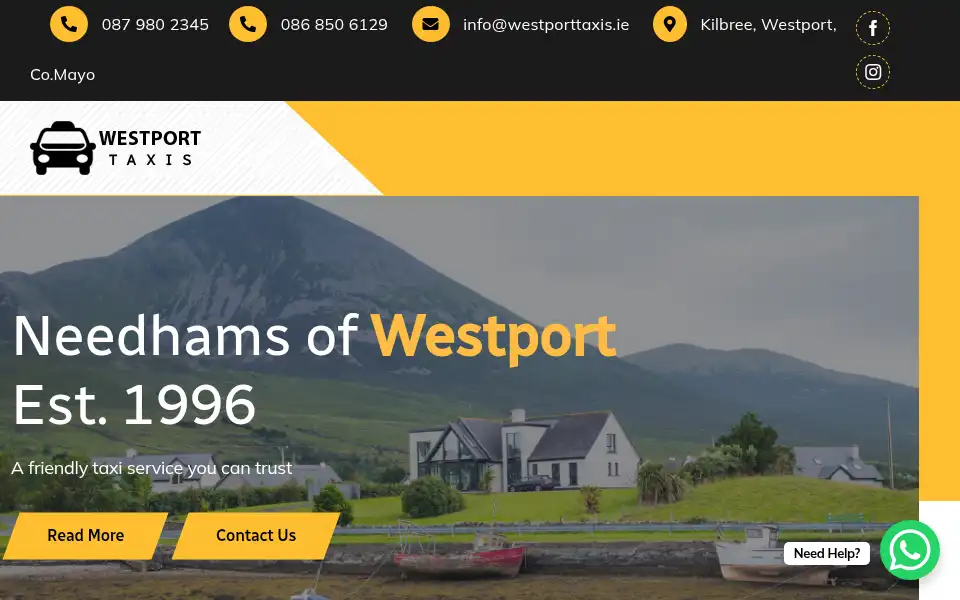 Screenshot of westporttaxis.ie