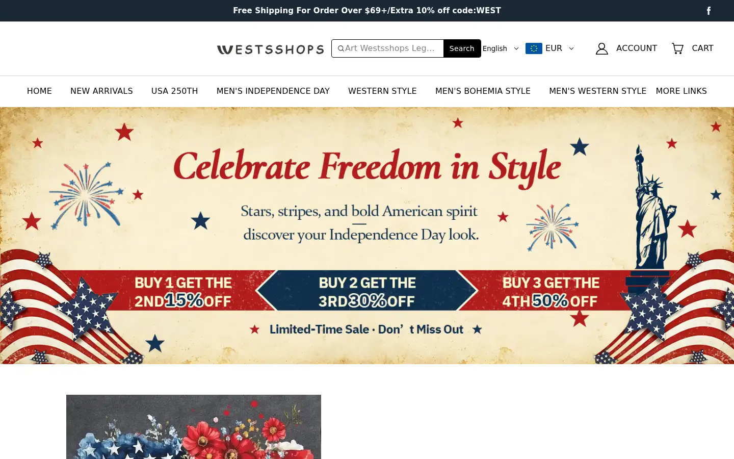 Screenshot of westsshops.com