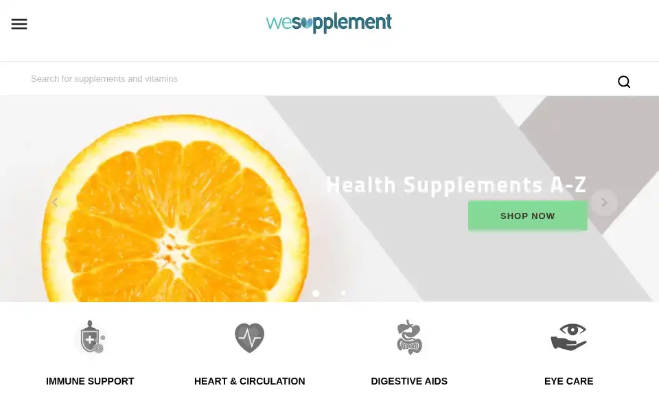 Screenshot of wesupplement.com