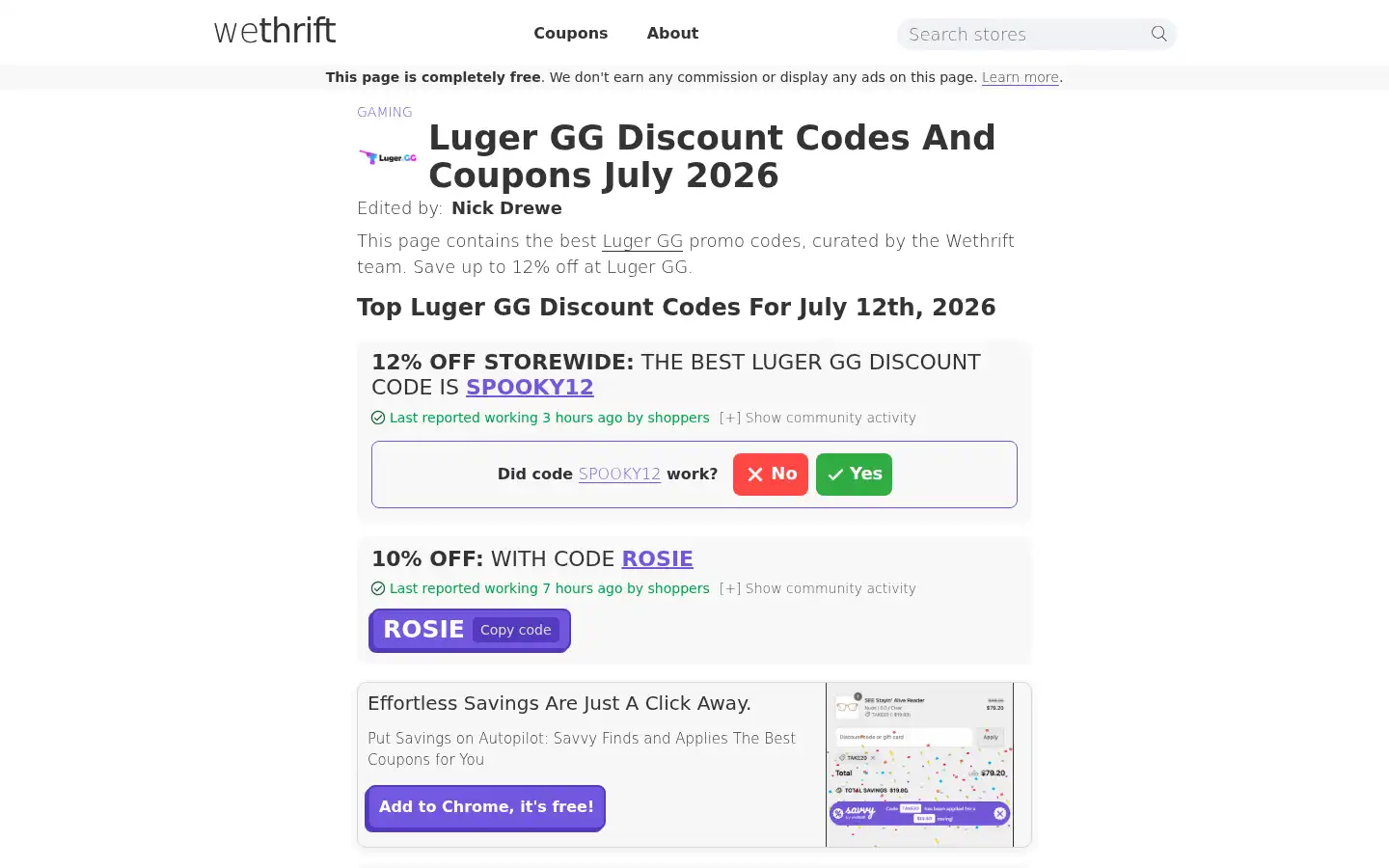 Screenshot of wethrift.com